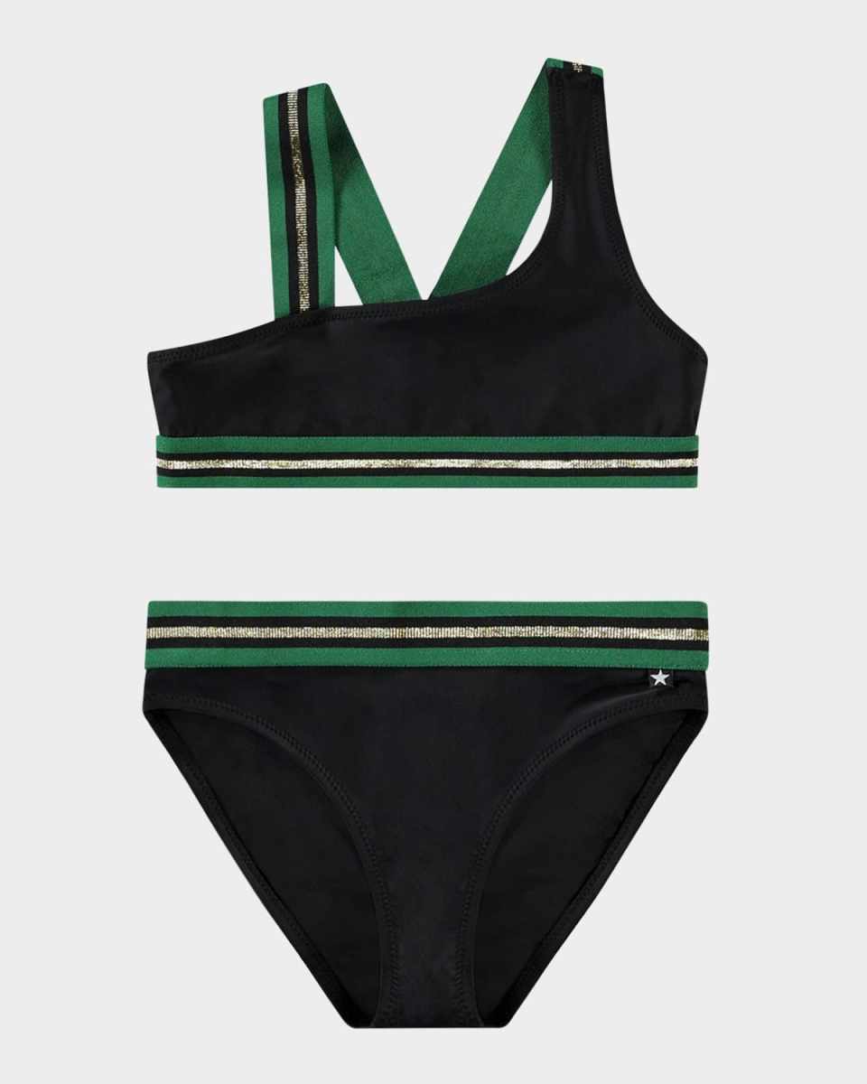 Girl's Nicola Asymmetric Two-Piece Swimsuit, Size 3T-6